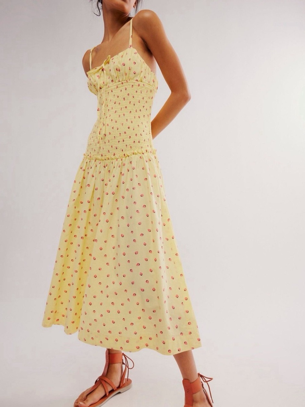 NWOT Free People Lavender Daze Dress in Strawberry Lemon Combo